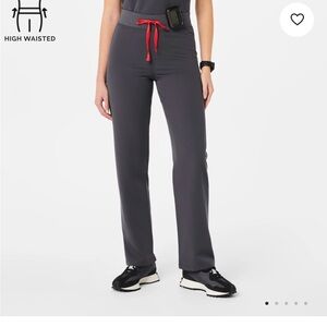 livingston high waisted scrub pants in charcoal